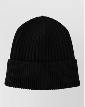 Dolce & Gabbana Ribbed Wool Beanie - Black