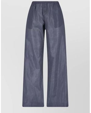 Paloma Wool Straight Trousers Button Detail Side Pocket - Blue