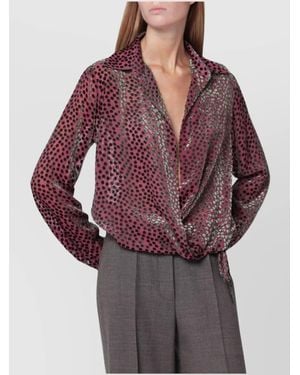 Dries Van Noten Silk Blend Shirt With Polka Dot Design - Red
