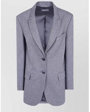 DR. HOPE Single-Breasted Blazer Jacket - Blue