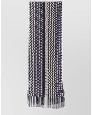 Missoni Viscose Scarf Zigzag Motif Fringed Ends - Multicolor