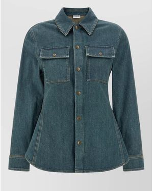 Burberry Dakota Long Sleeve Shirt Point Collar - Blue