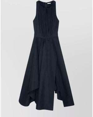 Givenchy Cotton Asymmetric Sleeveless Maxi Dress - Blue