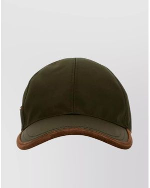 Prada Nylon Baseball Cap Curved Brim - Green