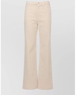 Marni Ribbed Straight-Leg Velvet Pants - Natural