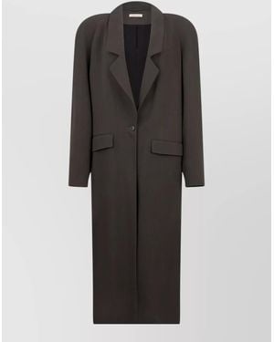 The Mannei Long Structured Coat Straight Cut - Black