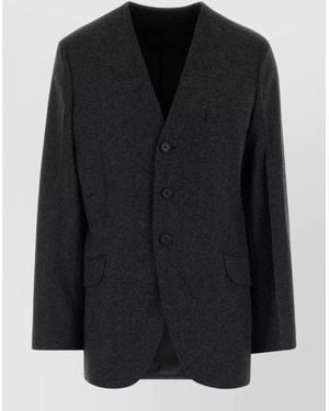 Jil Sander Wool Blazer Single Breasted Notched Lapels - Black