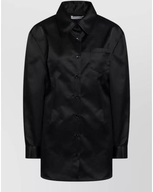 Frankie Shop Long Sleeve Top Featuring Chest Pocket - Black