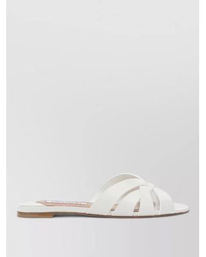 Aquazzura Leather Copacabana Slides - Natural