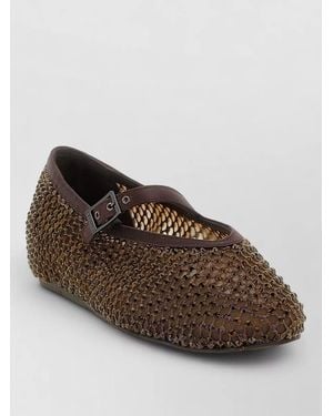 Le Silla Gilda Ballet Flats Mesh Design Round Toe - Brown