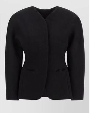 Jacquemus Ovalo Blazer Structured Tailoring Jacket - Black
