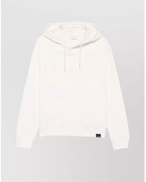 Courreges Hooded Knitwear With Kangaroo Pocket And Ribbed Finish - White