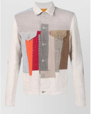 Junya Watanabe Patchwork Jacket Long Sleeves Chest Pockets - White