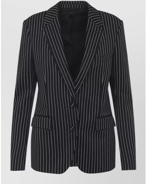 Tom Ford Striped Wool Barathea Jacket - Black