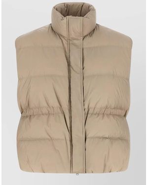 Brunello Cucinelli Monile Hooded Padded Casual Quilted Vest - Natural