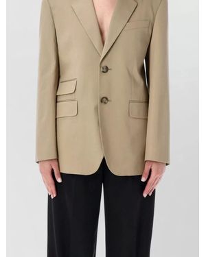 Ami Paris Tailored Blazer Single Breasted Notch Lapel - Natural