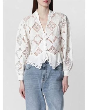 Isabel Marant Jacket Geometric Pattern Lace Long Sleeves - Blue
