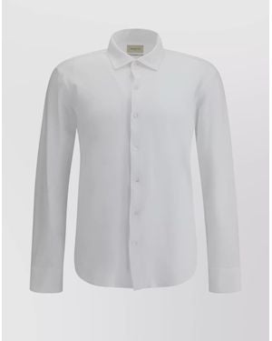 Brooksfield Custom Fit Cuban Collar Polo Shirt - White