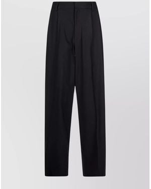 GIUSEPPE DI MORABITO Wool Wide-Leg Trousers - Blue
