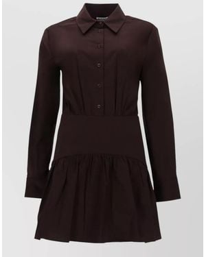 STAUD Rocco Mini Dress Long Sleeves Skirt - Black