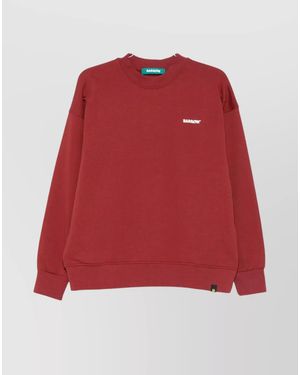 Barrow Logo Print Cotton Sweatshirt - Red