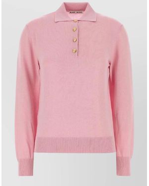 Blazé Milano Silk Blend Knit Polo Shirt - Pink