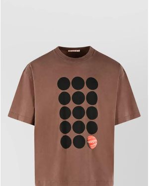 Marni Cotton Printed Short-Sleeve T-Shirt - Brown