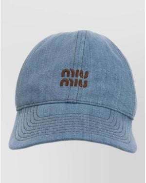 Miu Miu Cap And Hairband Curved Brim - Blue