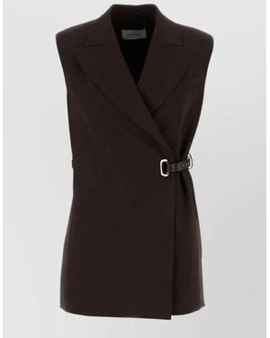 Sportmax Gettone Stretch Viscose Tailored Waistcoat - Black