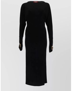 Max Mara Draped Maxi Dress - Black