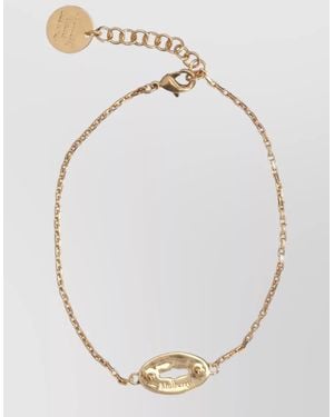 Mulberry Adjustable Chain Link Bracelet Engraved Detail - Metallic