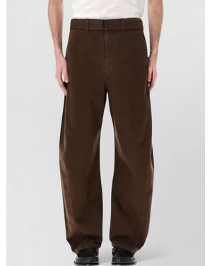 Lemaire Belted Trousers Featuring Twisted Waistband - Brown