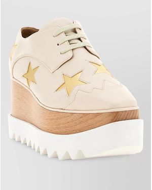 Stella McCartney Star Appliqué Platform Lace Up Shoes - White