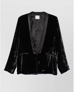 forte_forte Velvet Shawl-Lapel Suit Jacket - Black