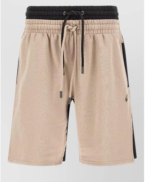 Off-White c/o Virgil Abloh Cotton Two Tone Relaxed Fit Bermuda Shorts - Natural