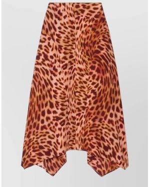 Stella McCartney Silk Midi Skirt - Red