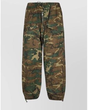 Givenchy Adjustable Camo Trousers With Elastic Cuffs - Green