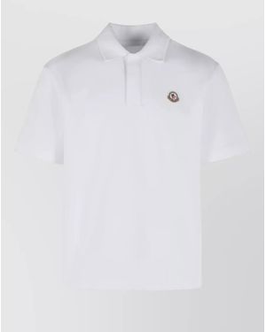 Moncler Cotton Short-Sleeve Polo Shirt - White