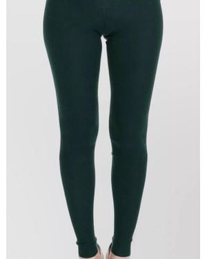 Dolce & Gabbana Cashmere Ribbed High-Rise Leggings - Green