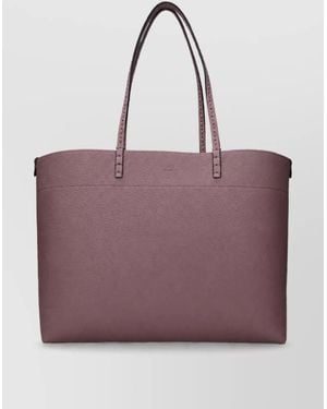 Fendi Na Leather Tote Bag - Purple