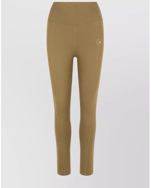 adidas By Stella McCartney High-Rise Logo Leggings - Natural