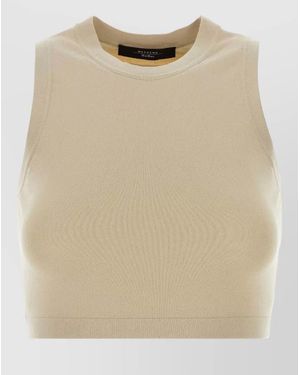 Weekend by Maxmara Knit Bombo Sleeveless Crew Neck Top - Natural