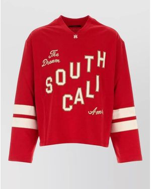 Amiri Knit Oversized T Shirt Contrast Stripes - Red