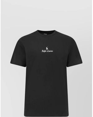 Polo Ralph Lauren Ribbed Crew-Neck Cotton T-Shirt With Short Sleeves - Black