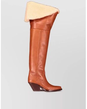 Chloé Leather Knee-High Boots - White