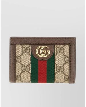 折りたたみ財布 Gucci Ophidia Gg Supreme Wallet Gucci GG Supreme Ophidia Tri-fold Wallet PVC Leather Brown