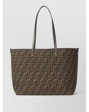 Fendi Roll Media Tote Bag Double Handles - Natural