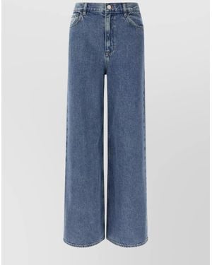 Theory High-Waisted Wide Leg Pants - Blue