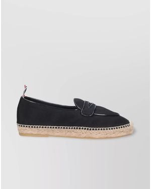 Thom Browne Cotton Espadrille Ballerina Shoes - Black