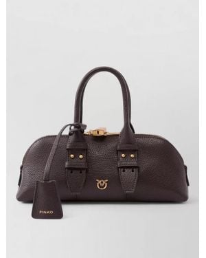 Pinko Na Leather Shoulder Bag - Brown